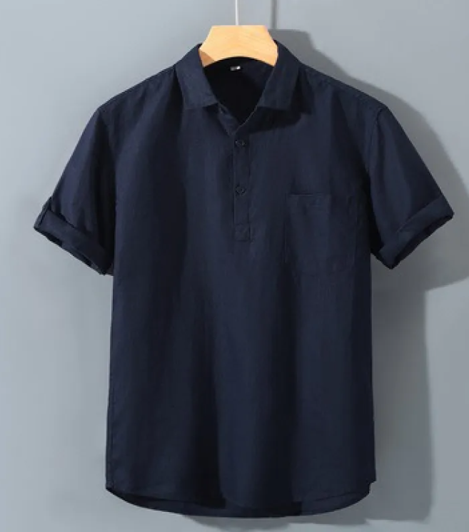 Pure Linen Pullover Shirt