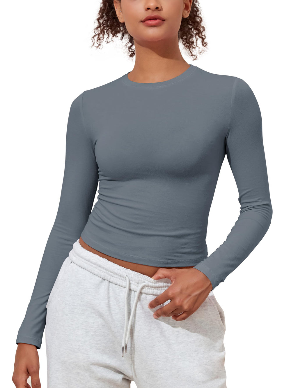 Fitted Long Sleeve Cotton Tee