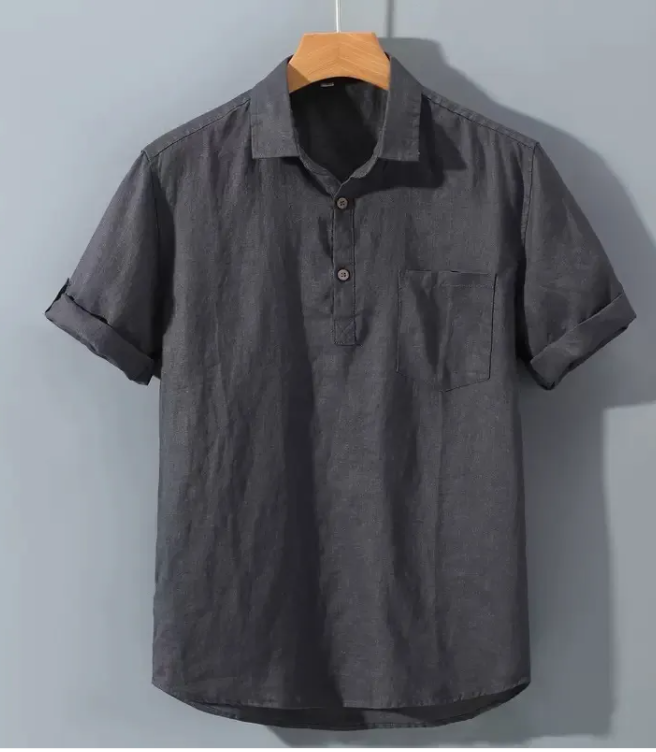 Pure Linen Pullover Shirt