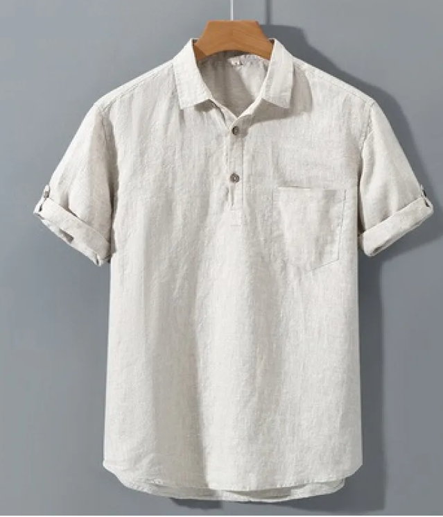 Pure Linen Pullover Shirt